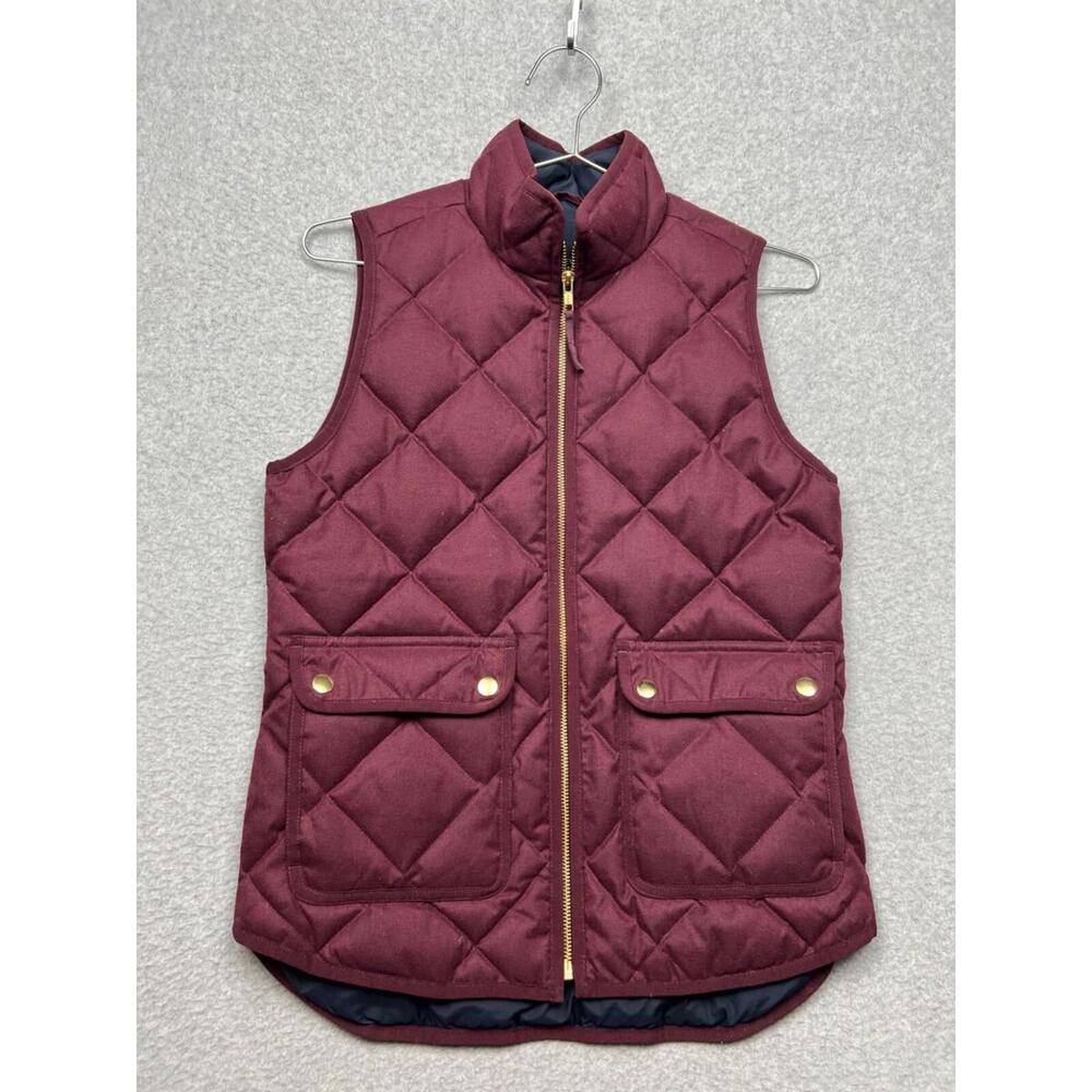 J Crew Sleeveless Down Vest Full Zip Puffer Quilted Womens XXS Casual